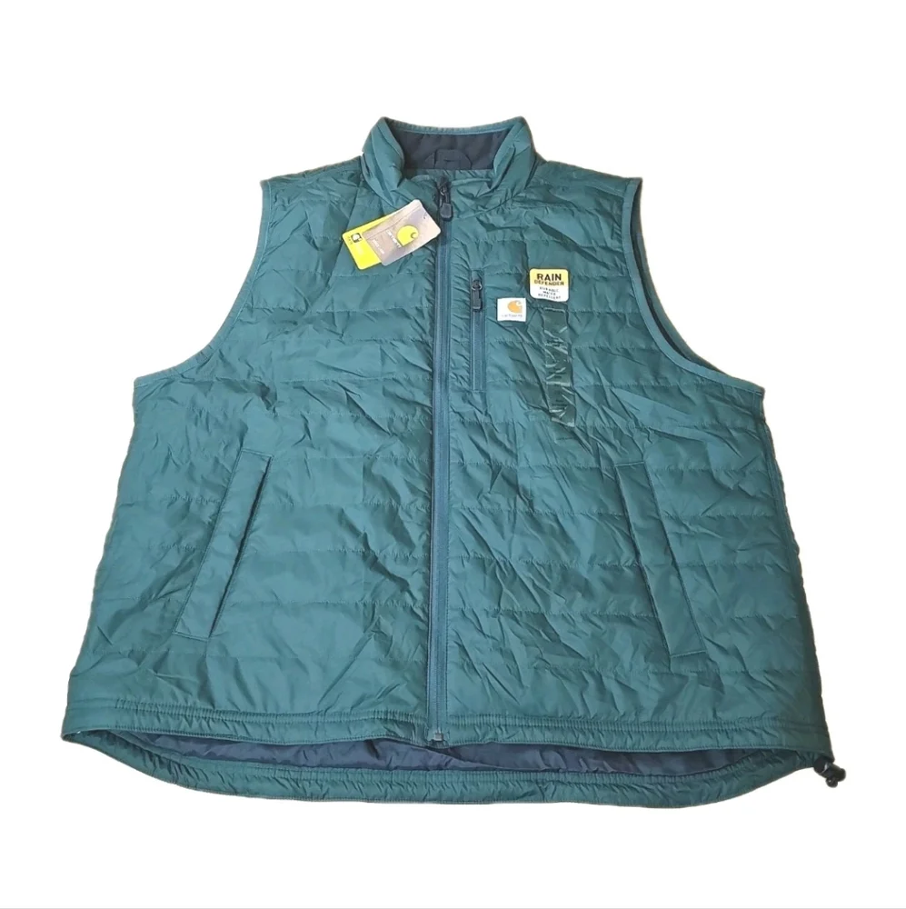 Carhartt Gilliam Rain Defender Vest Jacket Men 2X Green Full Zip Softshell Nwt
